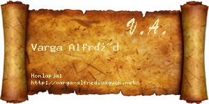 Varga Alfréd névjegykártya